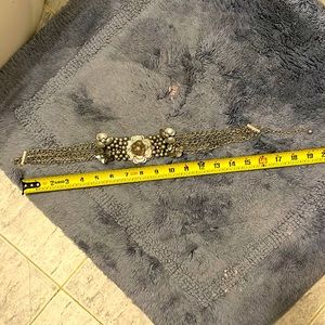 Silvertone Fancy Floral Choker